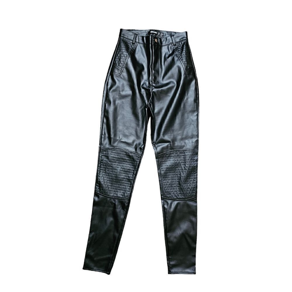 Women's MISSGUIDED High Rise Vegan Leather Pants Size 2
